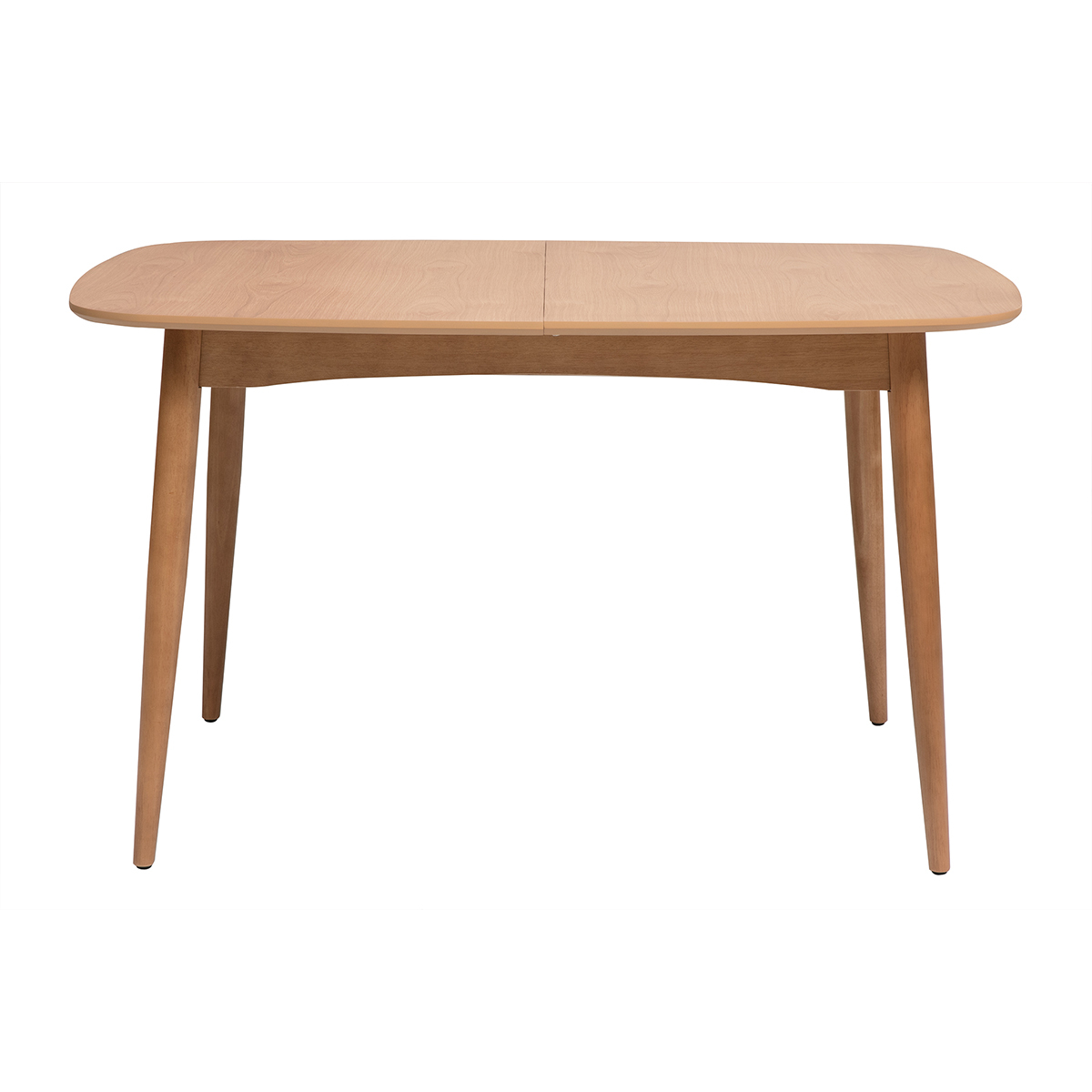 Table extensible rallonges intégrées rectangulaire en bois clair chêne L130-160 cm HELMA couleur unique, MILIBOO