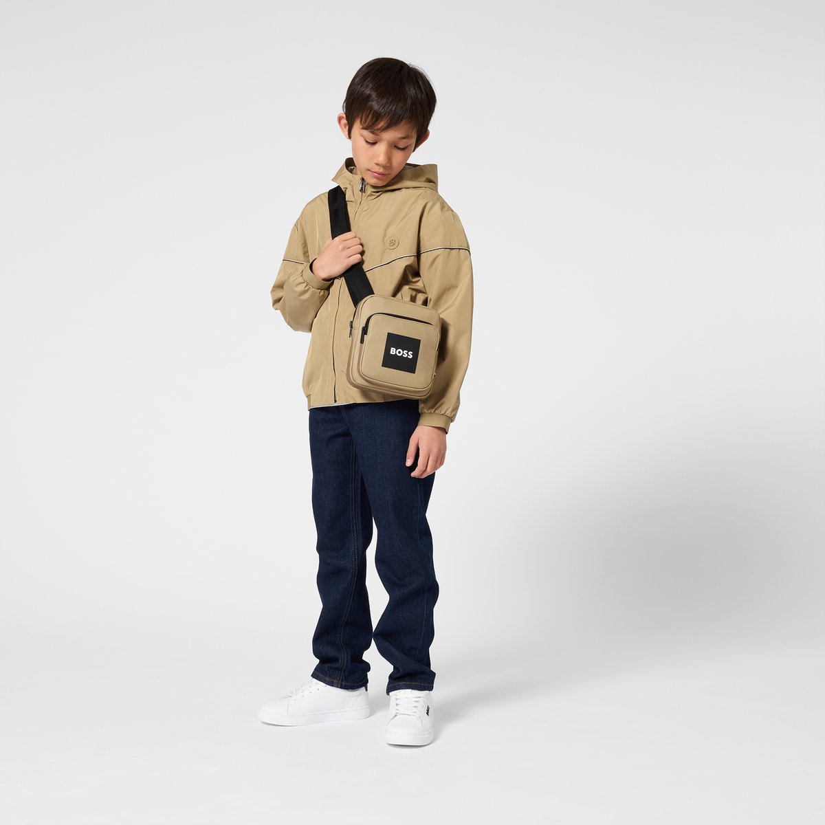 Coupe vent à capuche dark taupe, BOSS KIDSWEAR