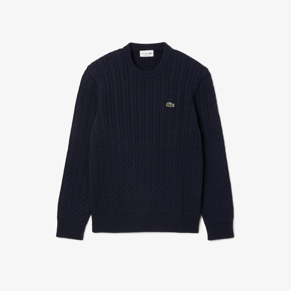 Pull torsadé coton bleu-802, LACOSTE