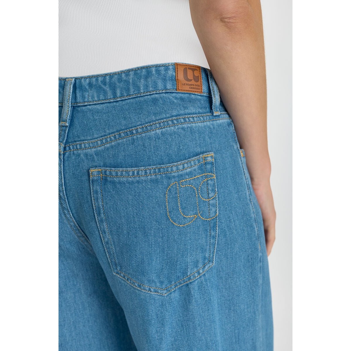 Jeans loose, large ZAZOU, longueur 34 blue, LE TEMPS DES CERISES