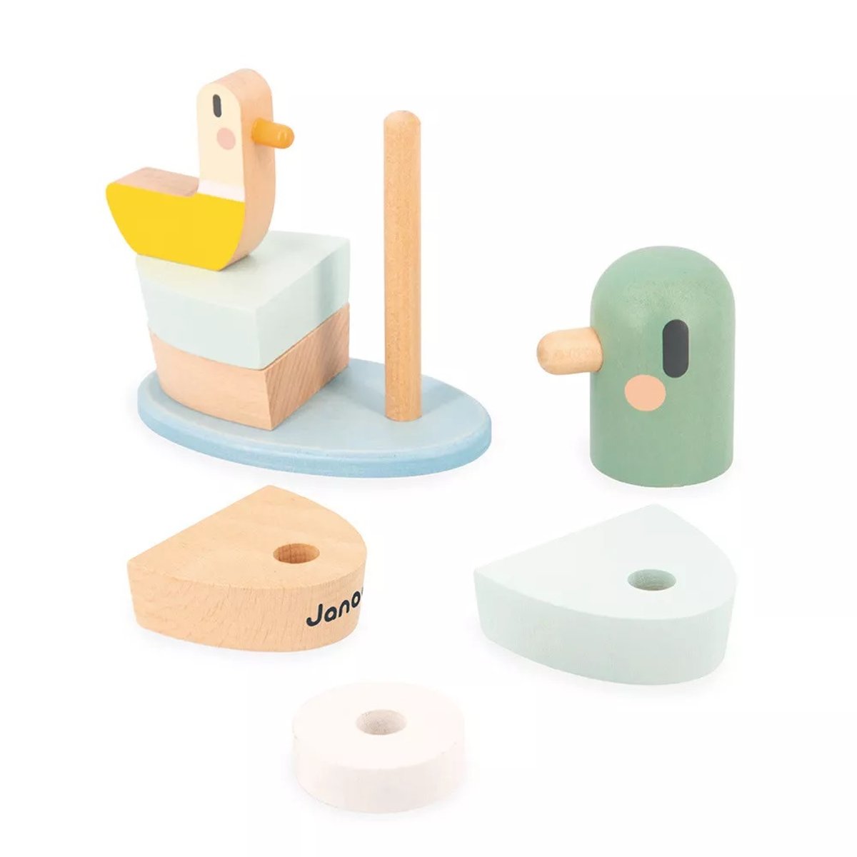 Jouet D'eveil Empilable En Bois Canard multicolore, JANOD