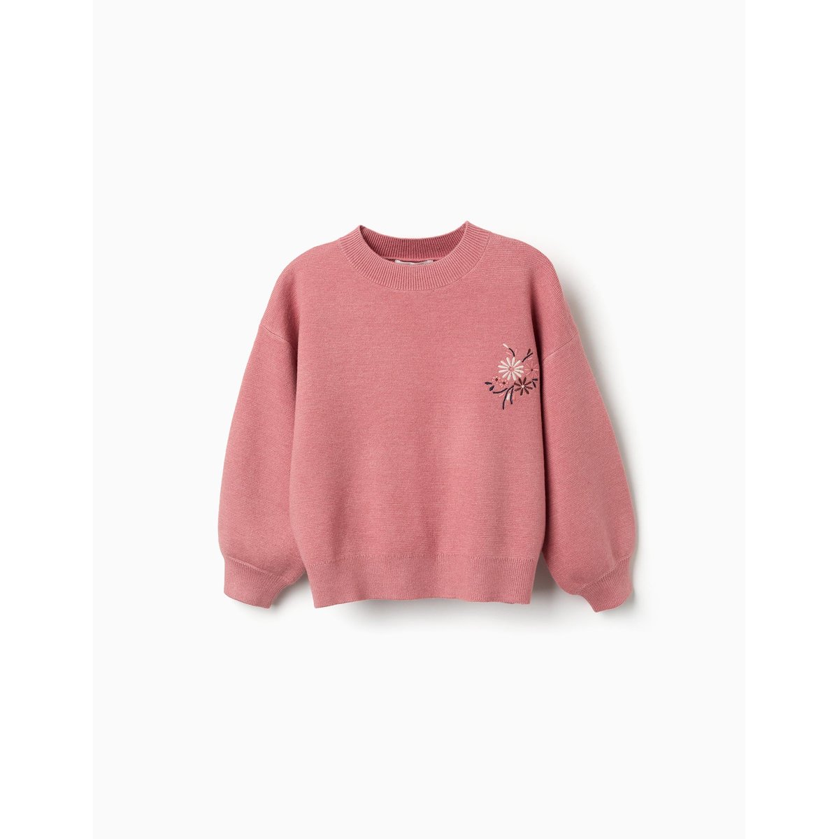 Pull en maille avec fleurs brodées rose, ZIPPY