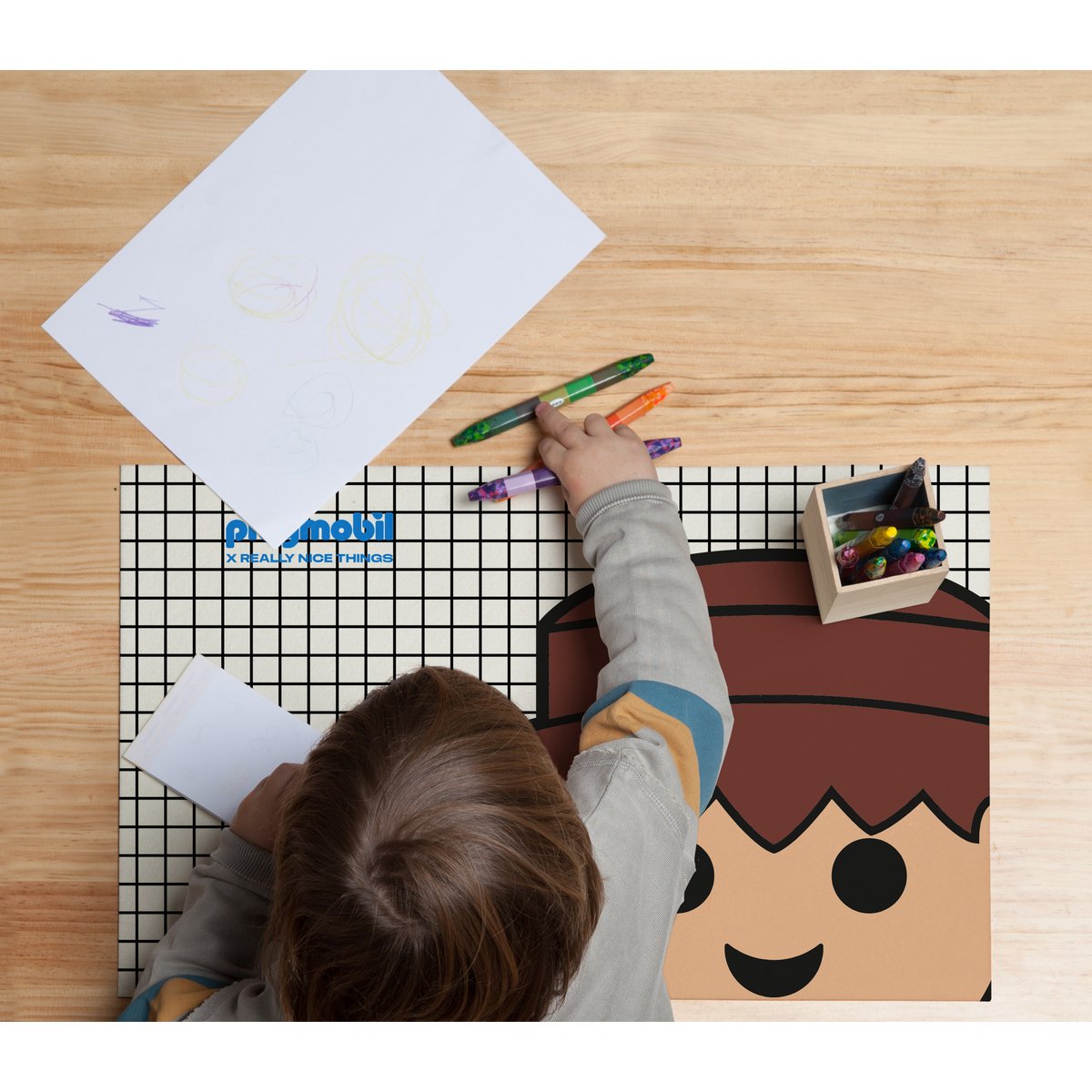 Tapis de bureau carnet de garçon playmobil, PLAYMOBIL
