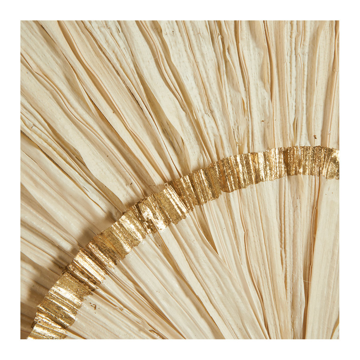 Décoration murale ROSACE feuilles beige, BLANC D’IVOIRE