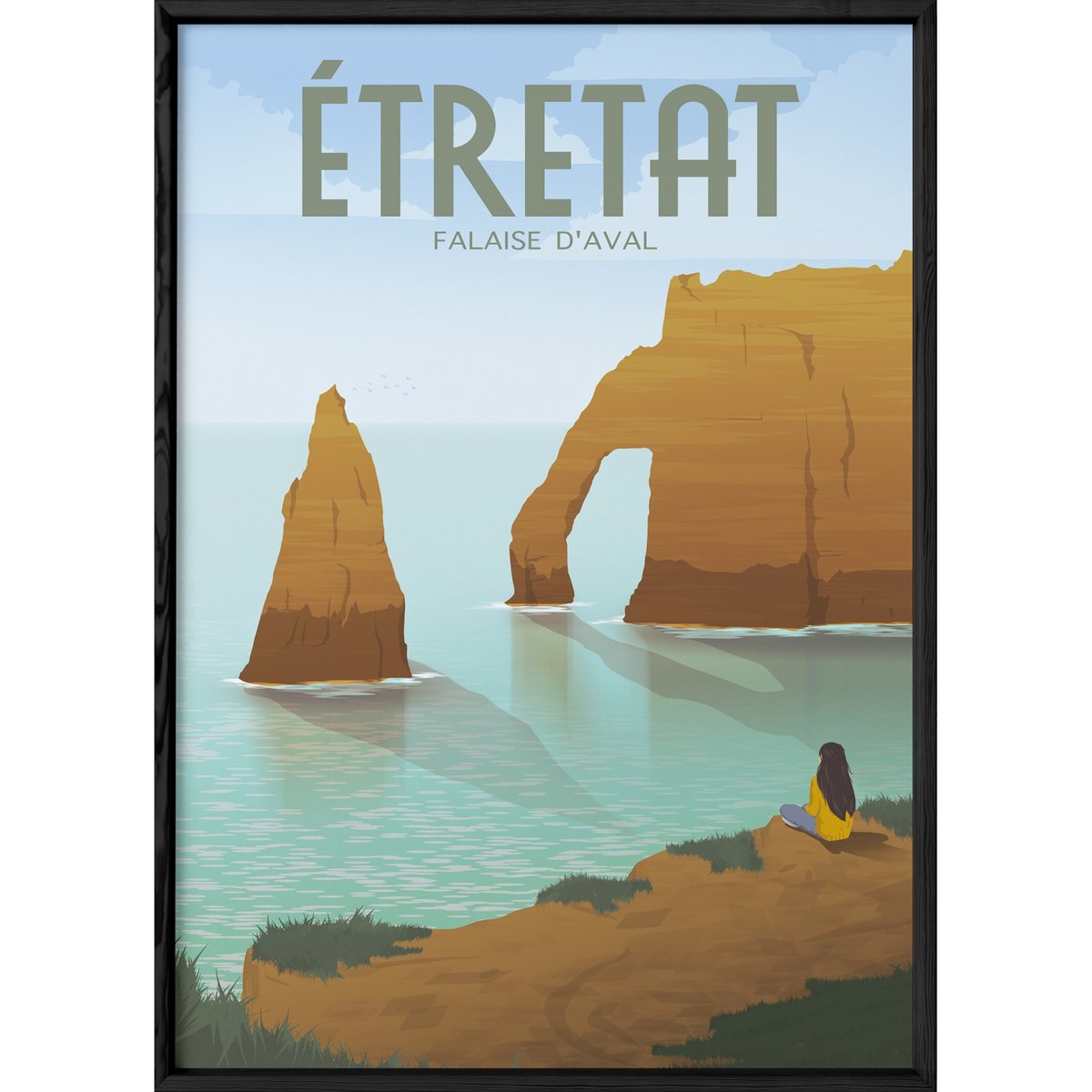 Affiche Étretat blanc, L'AFFICHERIE