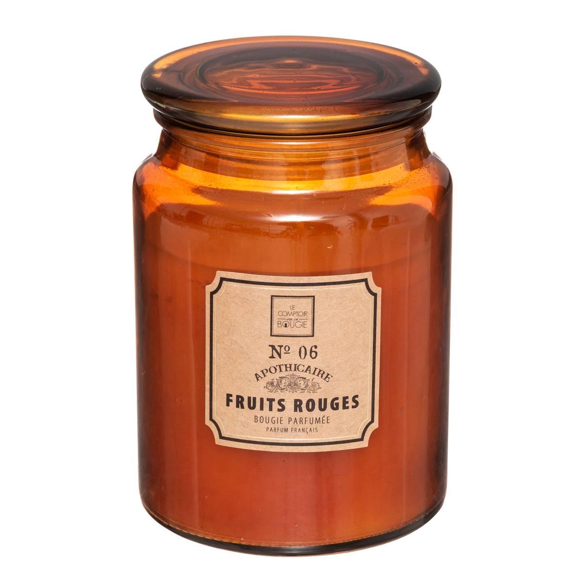 Bougie parfumée en flacon ambré NINA multicolore, ATMOSPHERA