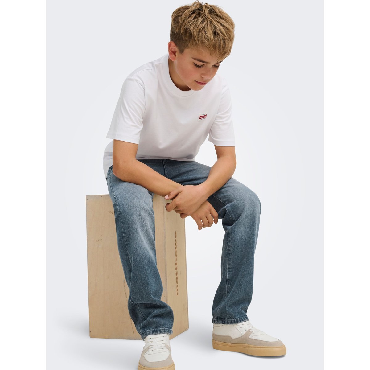 Jean À Coupe Ample bleue - special blue grey denim, ONLY & SONS JUNIOR