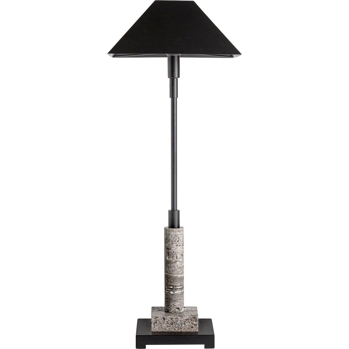 Lampe de salon art déco en marbre et acier gris marbre finition fumée, RECOLLECTION