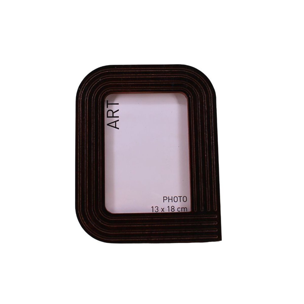 Cadre photo bois structuré 20x25 cm marron, ORNAMI