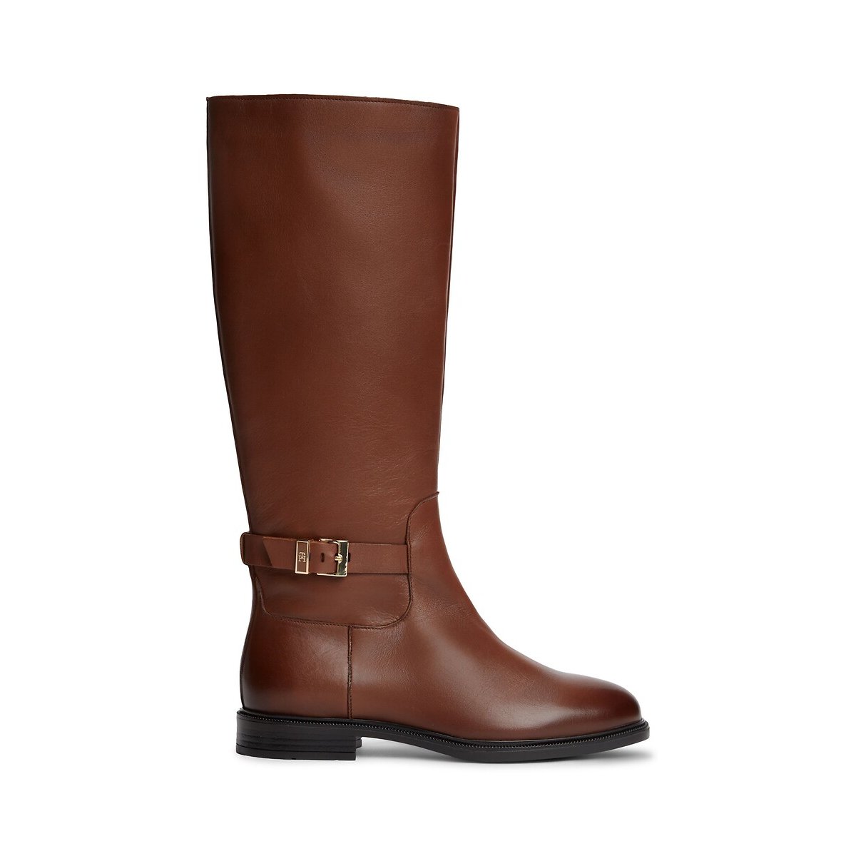 Bottes plates en cuir cognac, TOMMY JEANS