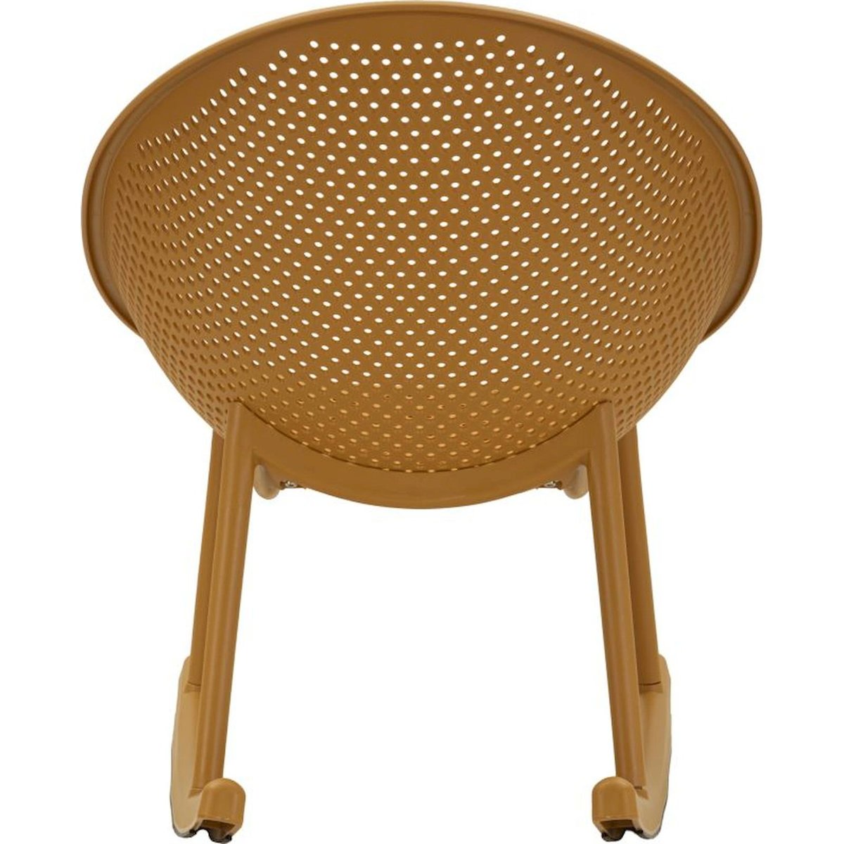 Fauteuil à bascule ajouré MODERN moutarde, RECOLLECTION
