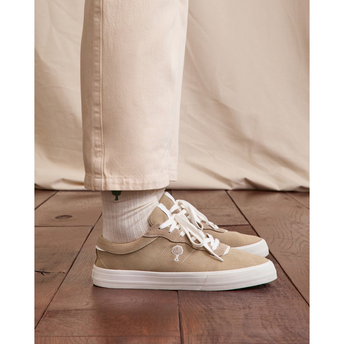Tennis basses tissu suede NASHI beige, FAGUO
