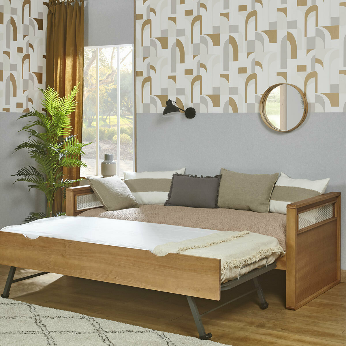 Lit banquette gigogne Bois massif COBI bois, AKITEN RETAIL