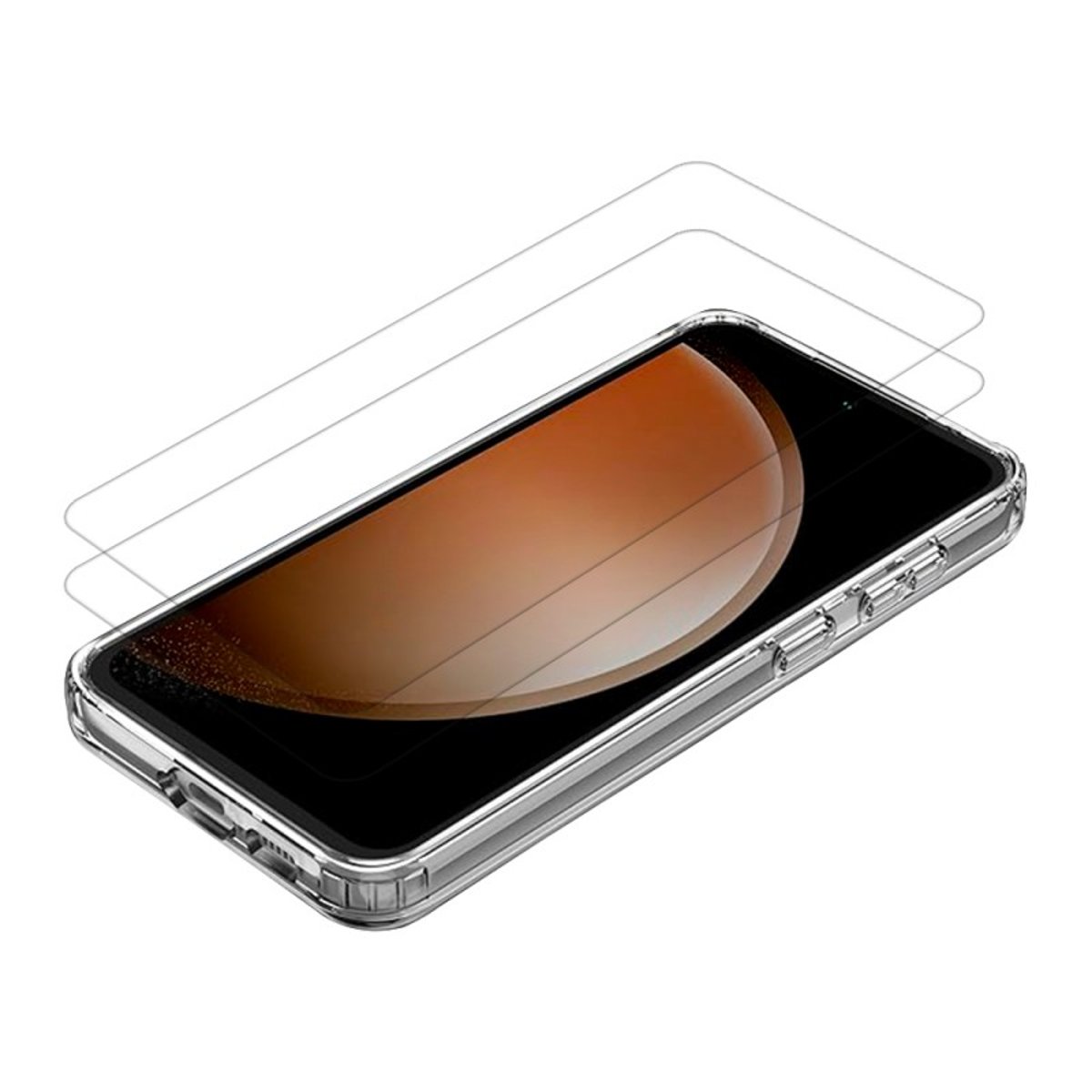 Coque Anti-choc Magnétique compatible Magsafe pour Galaxy S23 Transparente + 2 vitres transparent, EVETANE