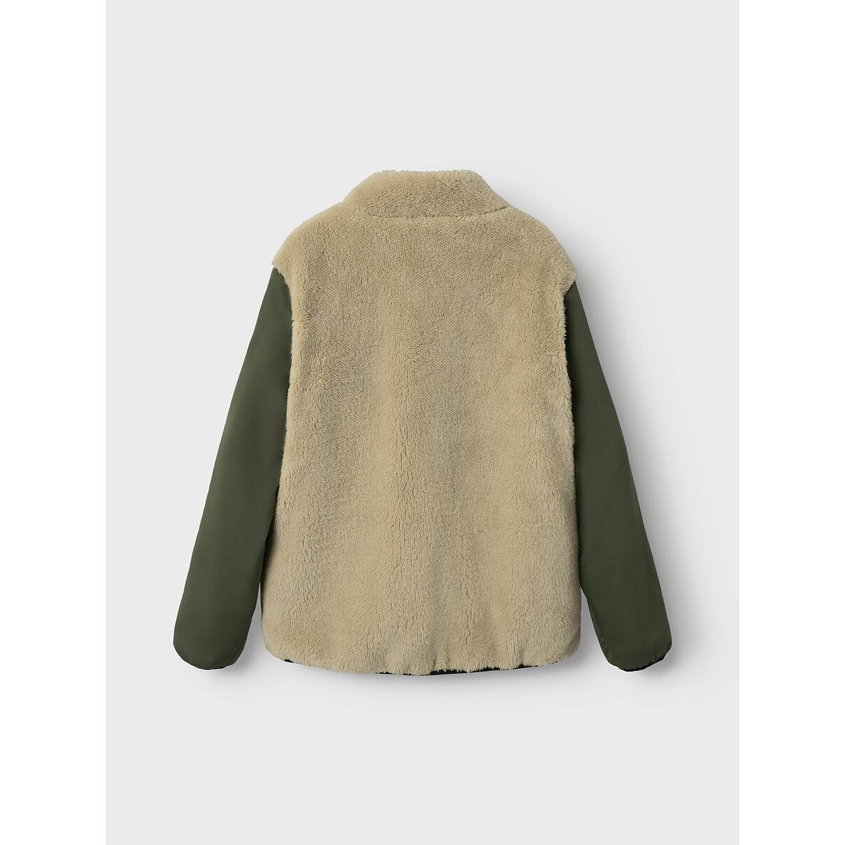 Veste en sherpa réversible kaki/beige, NAME IT