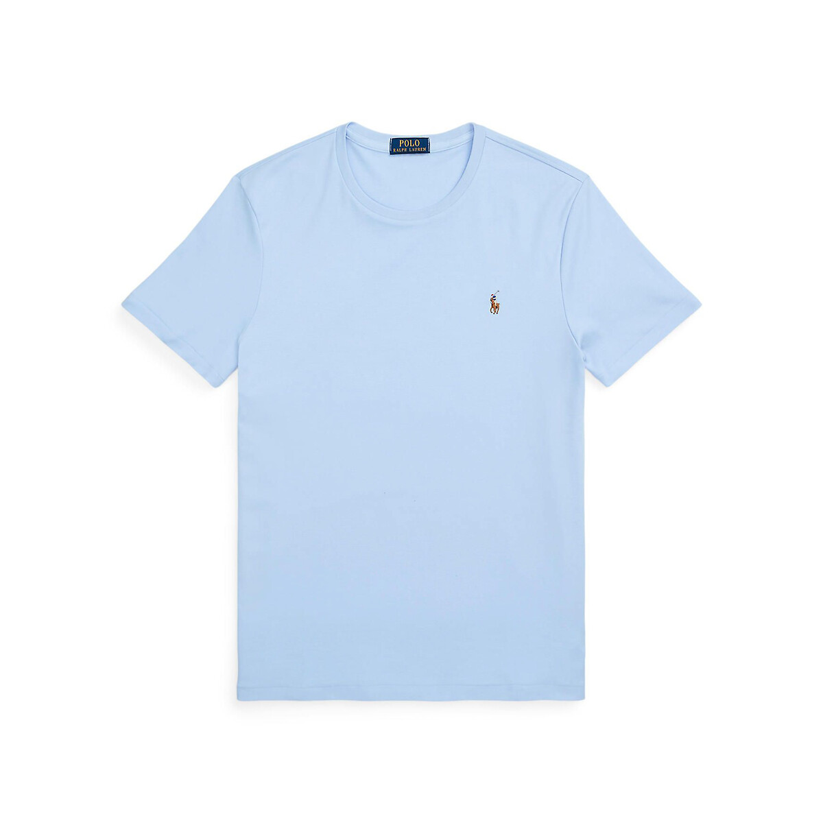 T-shirt Custom Slim Fit en coton doux bleu ciel, POLO RALPH LAUREN