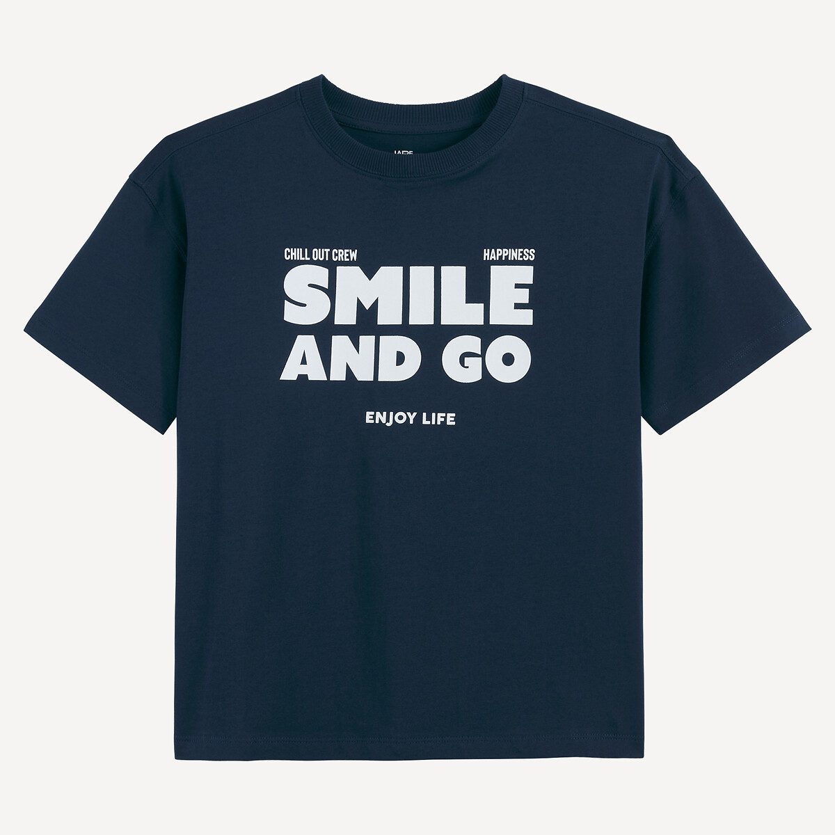 T-shirt manches courtes à message bleu marine, LA REDOUTE COLLECTIONS