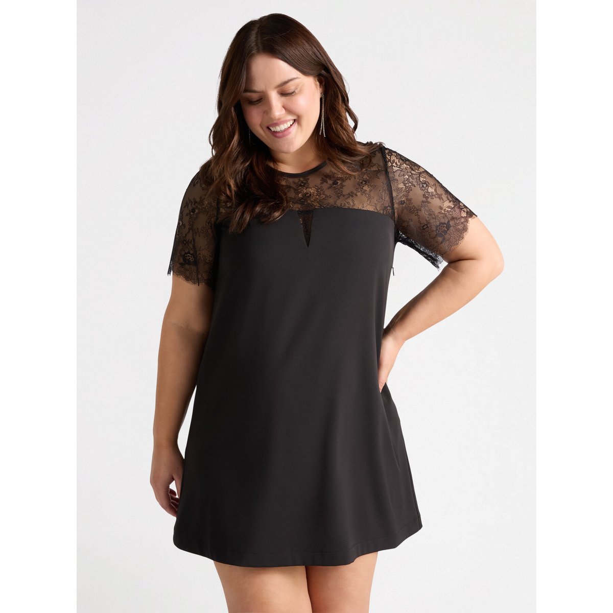 Vestido con encaje noir, FIORELLA RUBINO