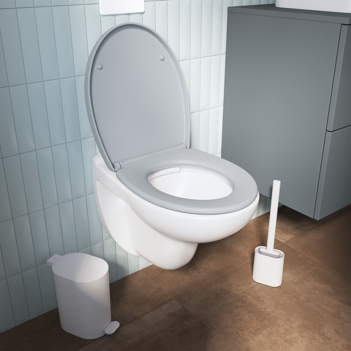 Abattant WC en polypropylène, EASY gris, SENSEA