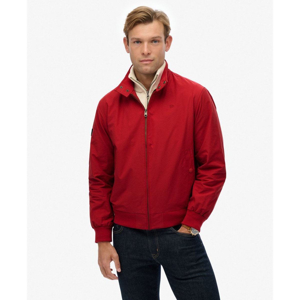Veste Harrington coupe décontractée rouge piment chili, SUPERDRY