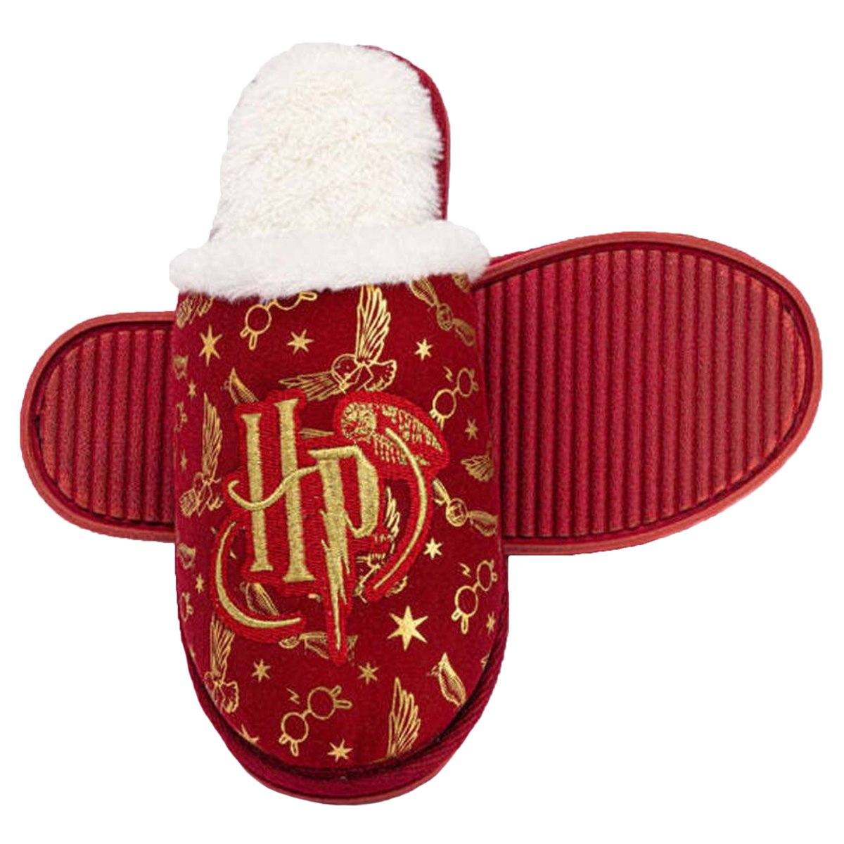 Chaussons brodés rouge / jaune doré, HARRY POTTER
