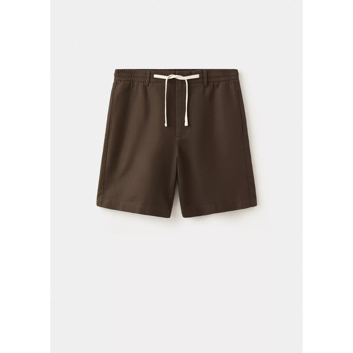 Bermuda relaxed fit en mélange de coton et lin marron, MANGO MAN