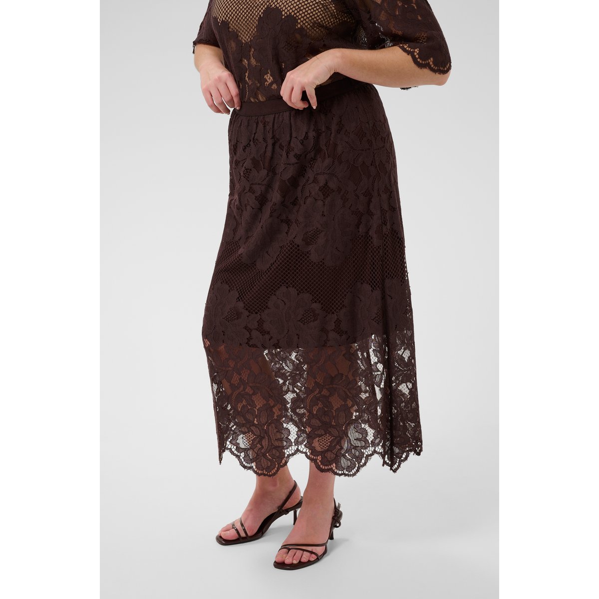 Jupe marron coffee bean, KAFFE CURVE