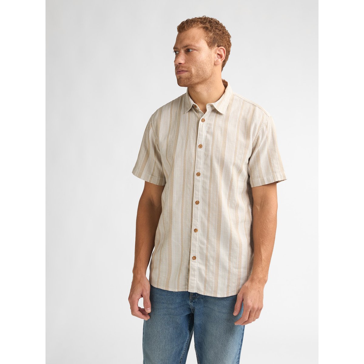 Chemise rayée à manches courtes ranger orange light tan, PETROL INDUSTRIES