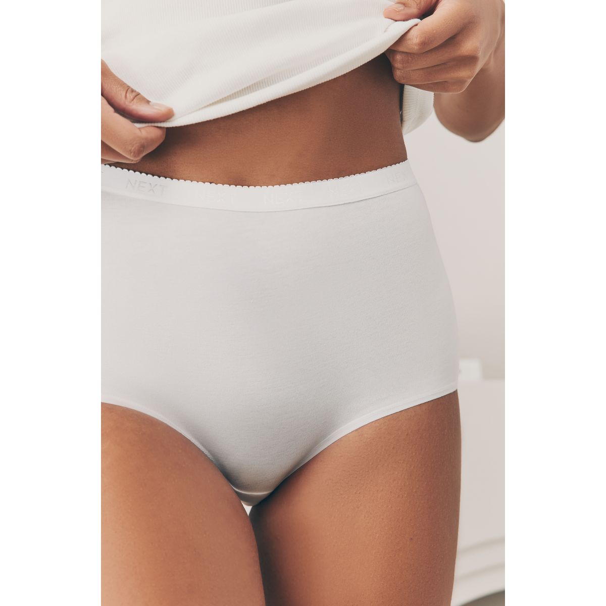 Culotte en coton à logo, lot de 4 logo blanc, NEXT