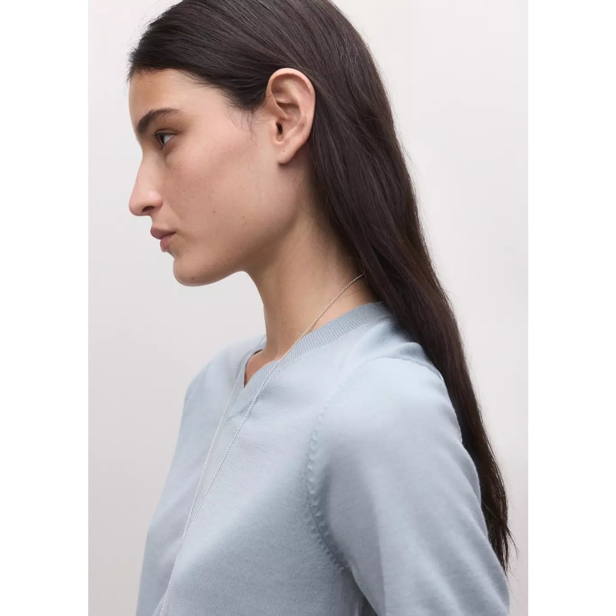 Pull-over 100 % laine manches courtes gris moyen, MANGO