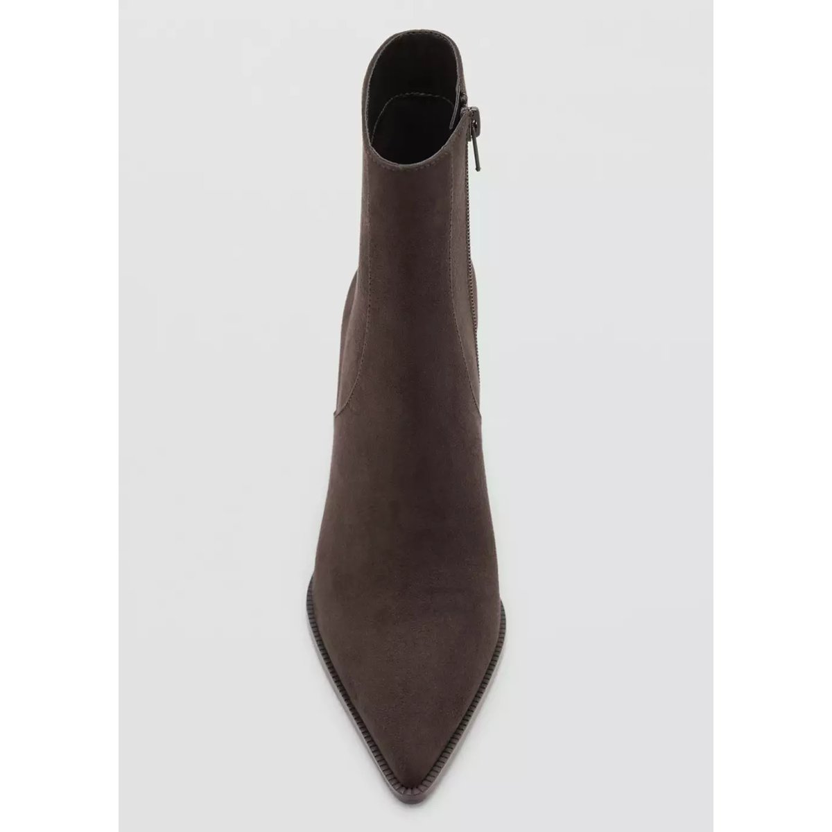 Bottines pointues à talon marron, MANGO