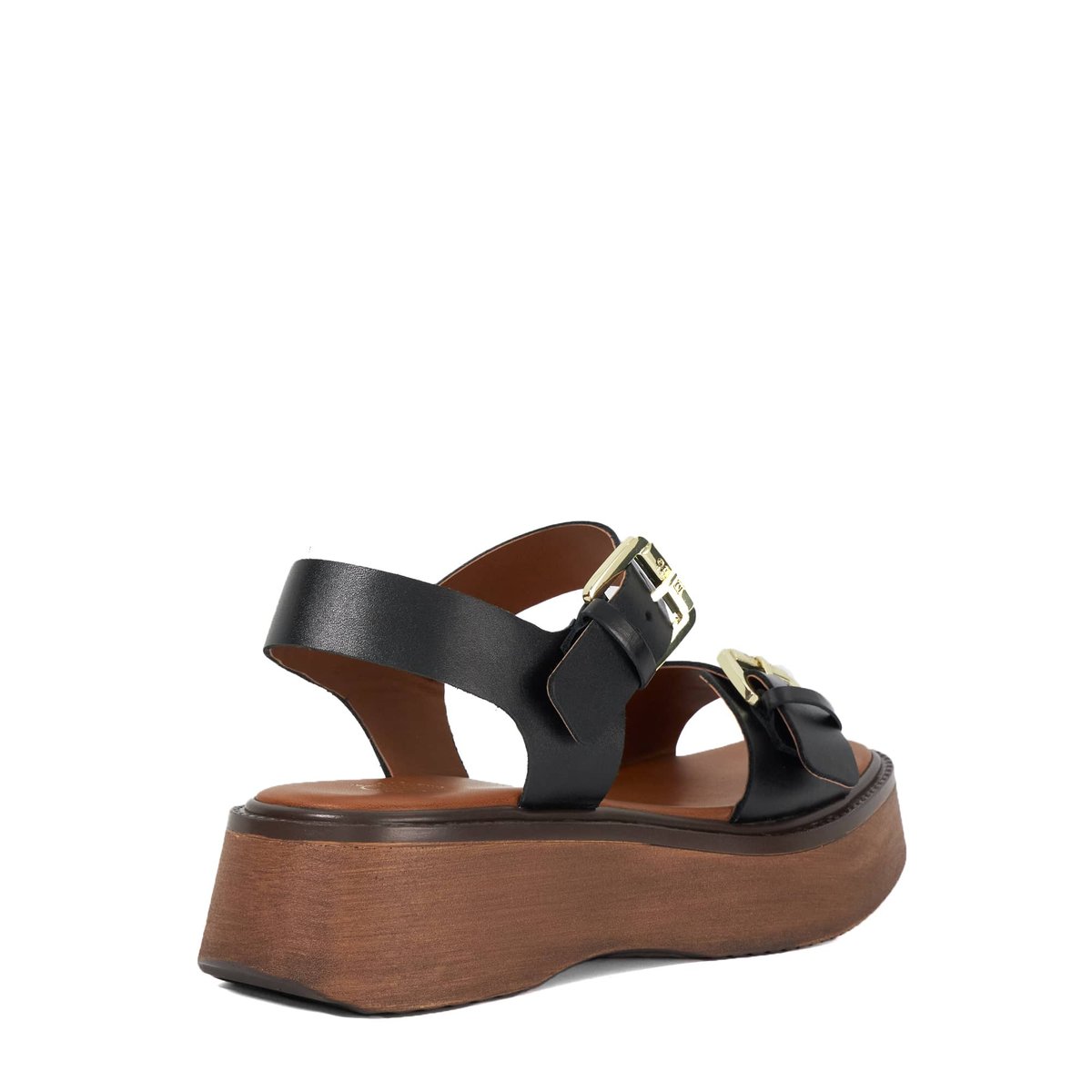 Sandales à plateformes et doubles brides - LUNO black-leather, DUNE LONDON