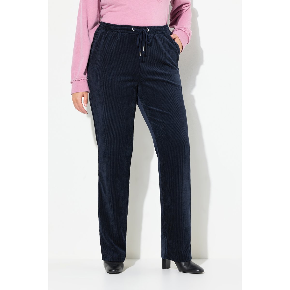 Pantalon en velours côtelé Ruby marine, ULLA POPKEN