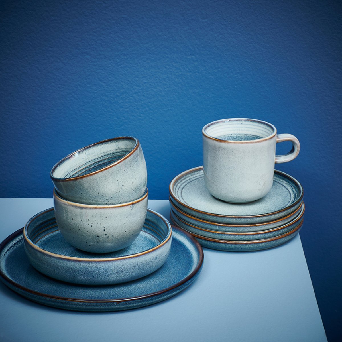 Lot de 2 assiette creuses DUNA bleu, ONA