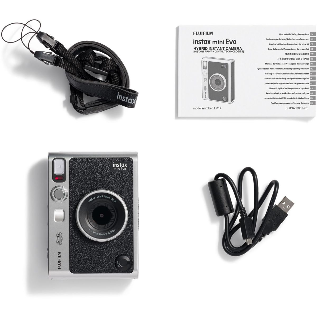 Appareil photo Instantané Instax Mini EVO Black couleur unique, FUJIFILM