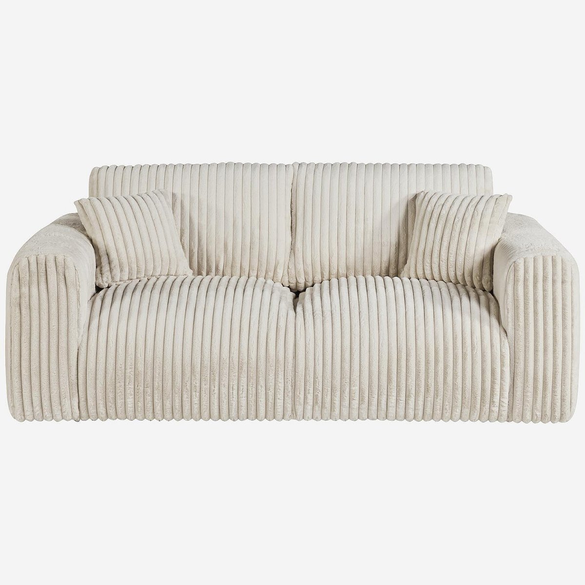 Canapé fixe tissu ALEYA beige, HABITAT