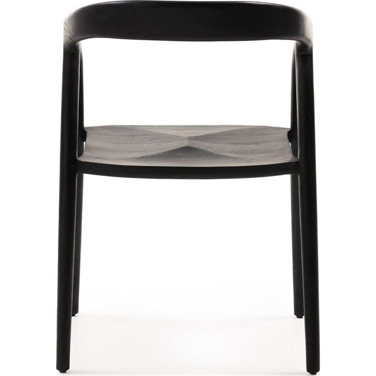Chaise arrondie en teck collection NIBI OKA noir, RECOLLECTION