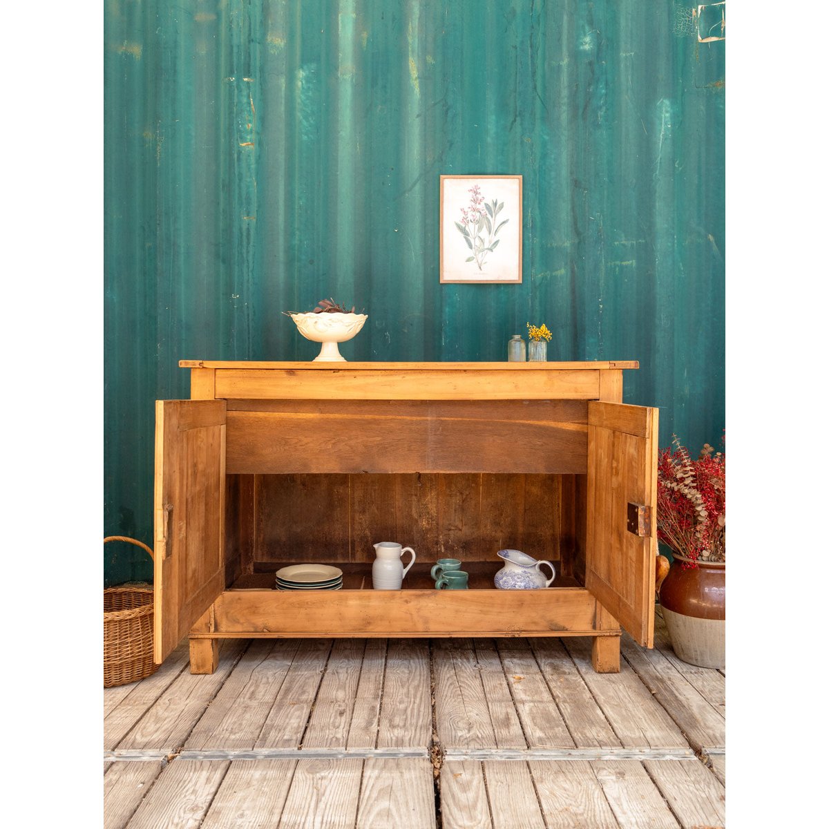Buffet coffre en bois Gilbert N°1726 - Bon état bois clair, DEBONGOUT