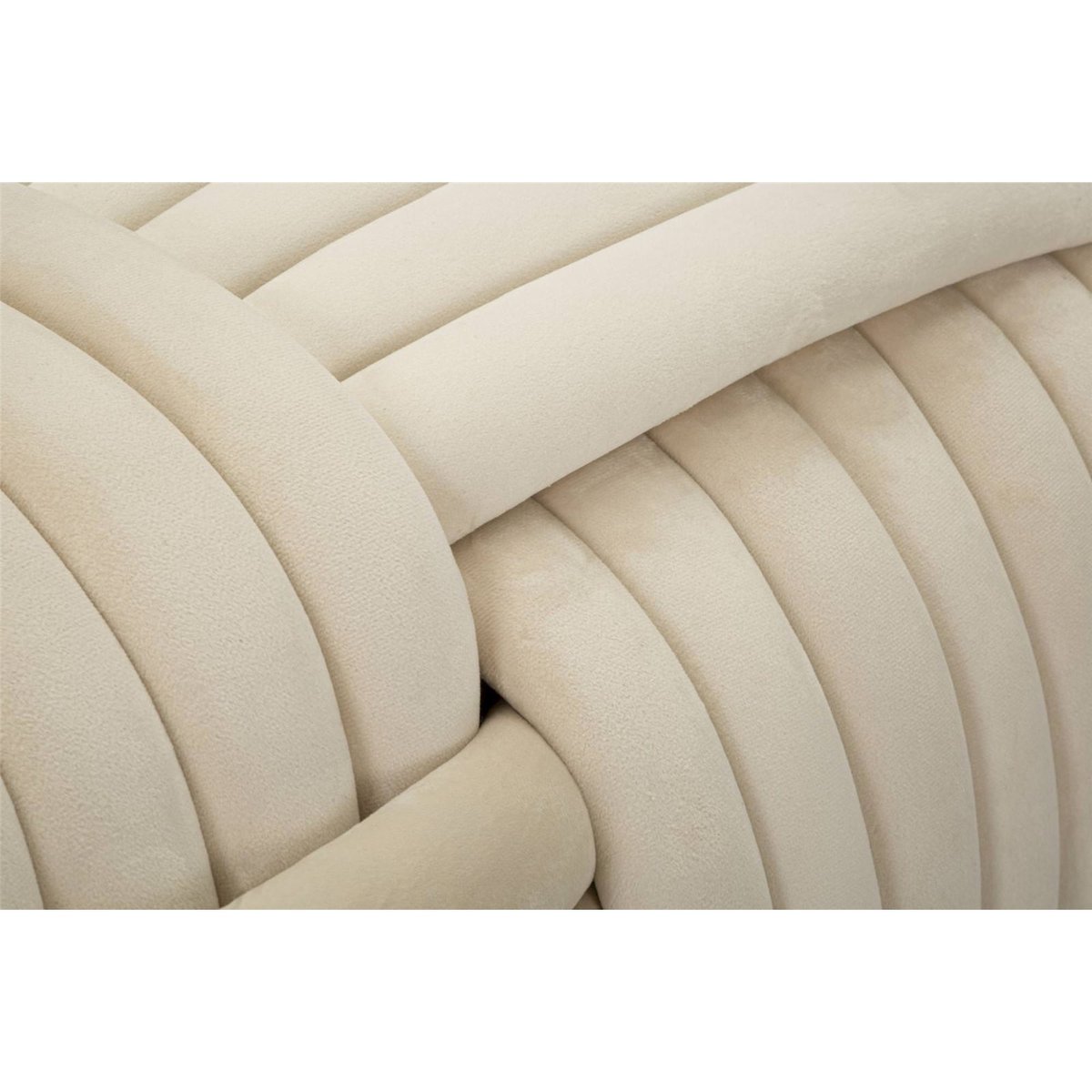 Banc au relief matelassé sculptural GLAM crème, RECOLLECTION