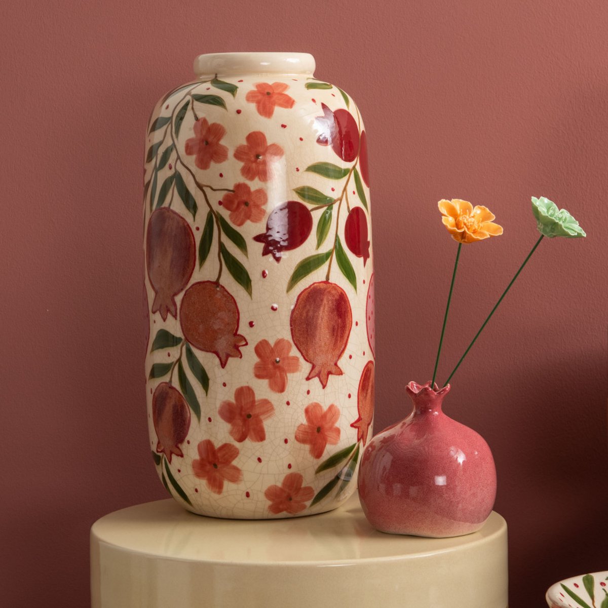 Vase Oriane H en céramique multicolore, AMADEUS