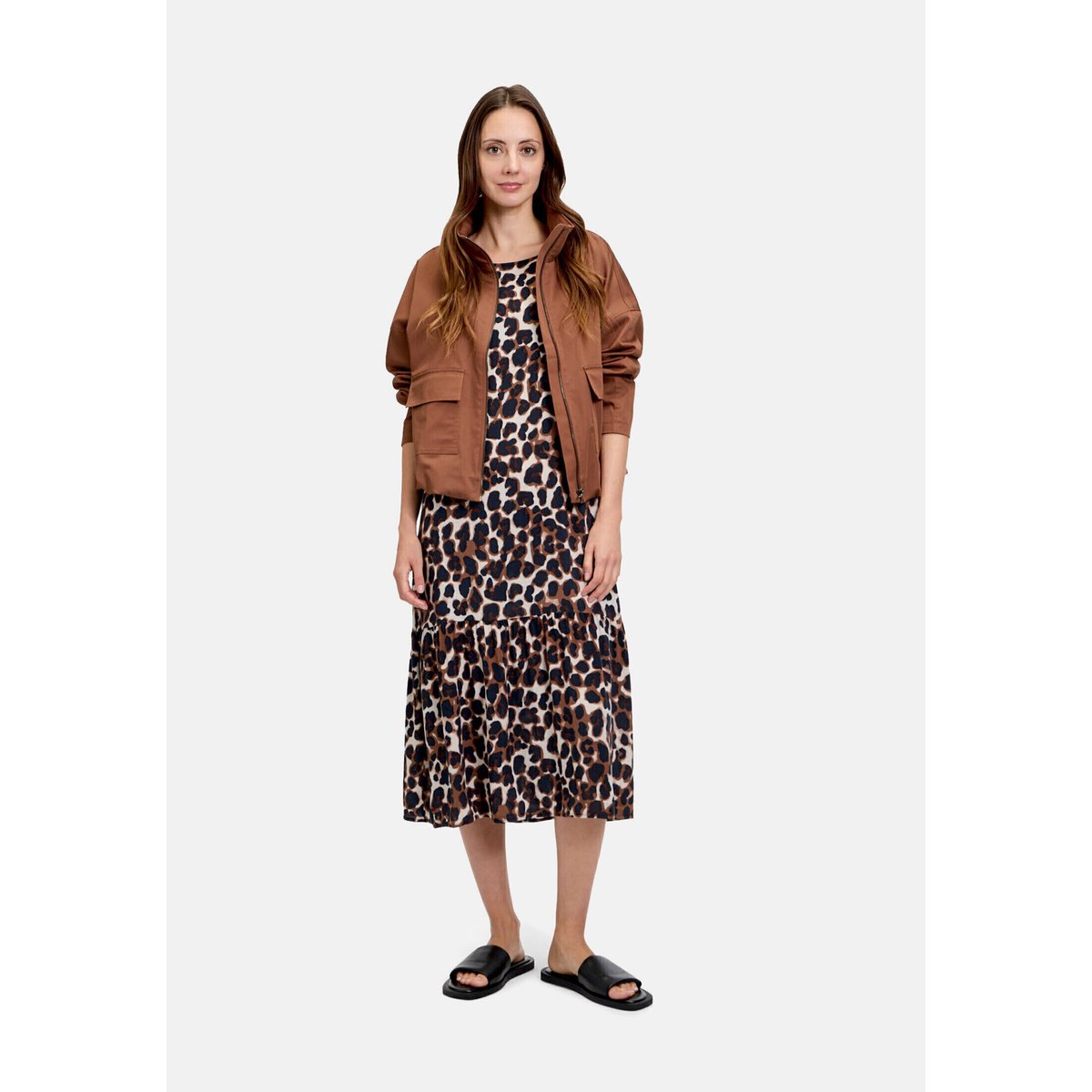 Robe à volants au look léopard brown/nature, BETTY & CO