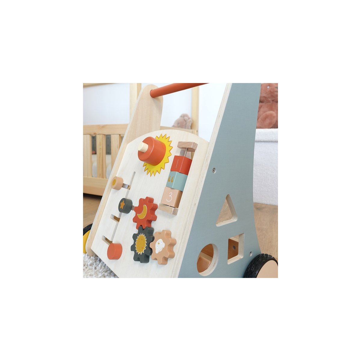 Charriot de marche bébé avec roues crantées multicolor, TROIS KILOS SEPT