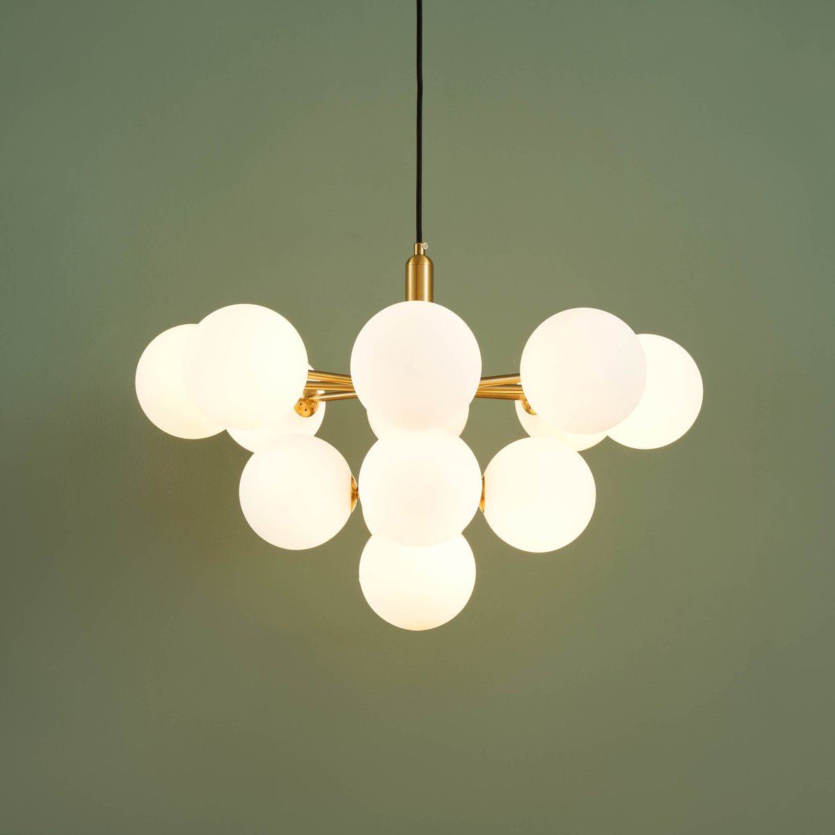 Majestueuse suspension moderne - CORETTA laiton et blanc, KOSILUM