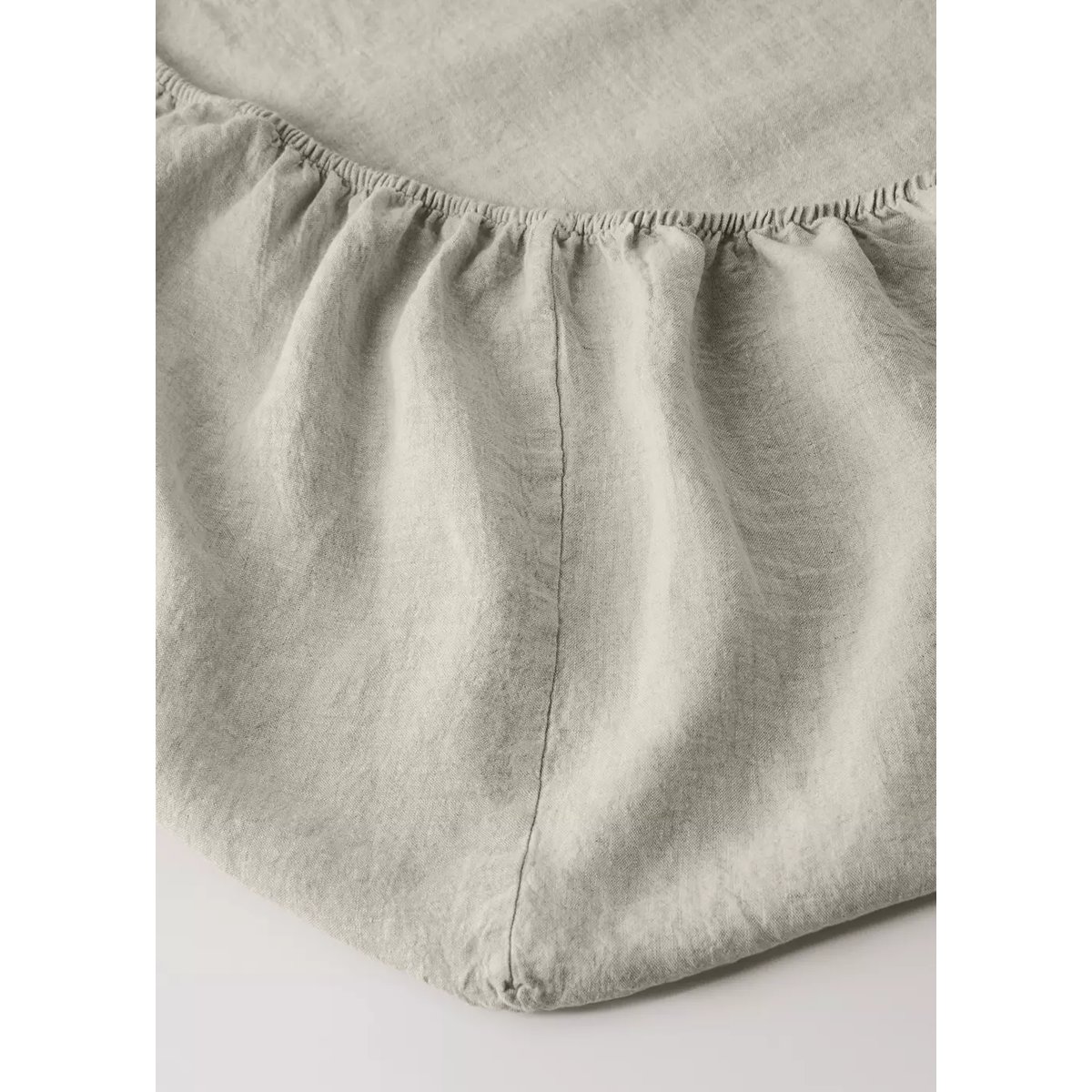 Drap-housse lin lavé lit 135 cm sable, MANGO HOME