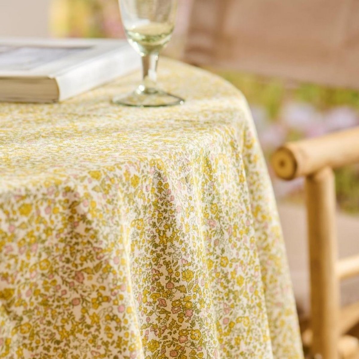 Nappe coton rectangulaire petites fleurs Rita jaune, IB LAURSEN