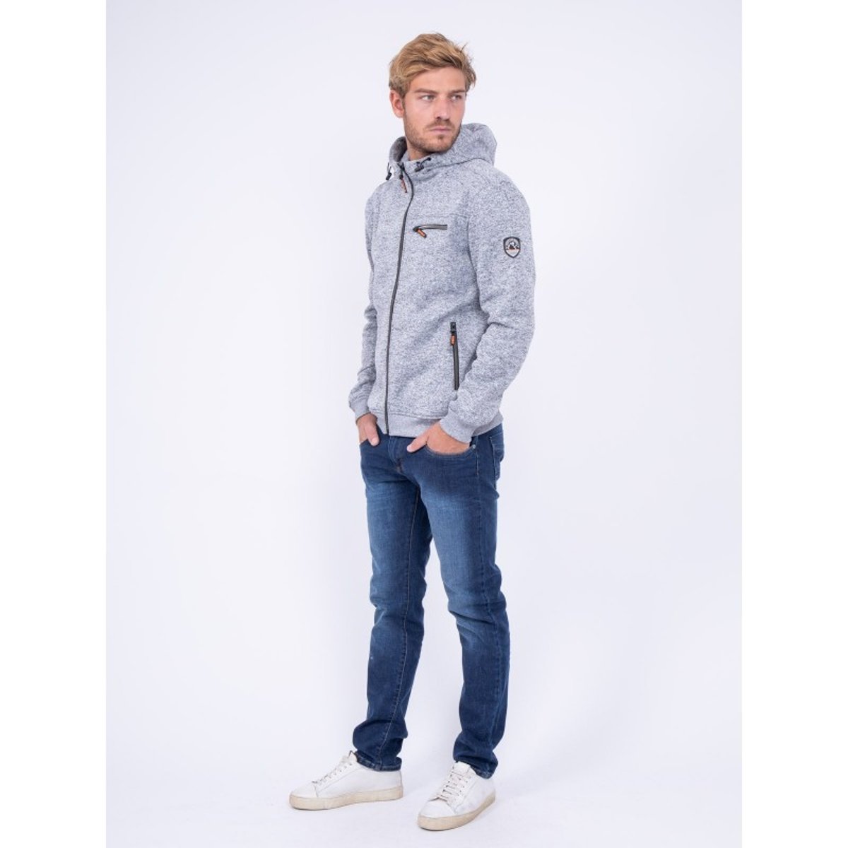 Sweat Zippé Col Montant Capuche Wemove gris, RITCHIE