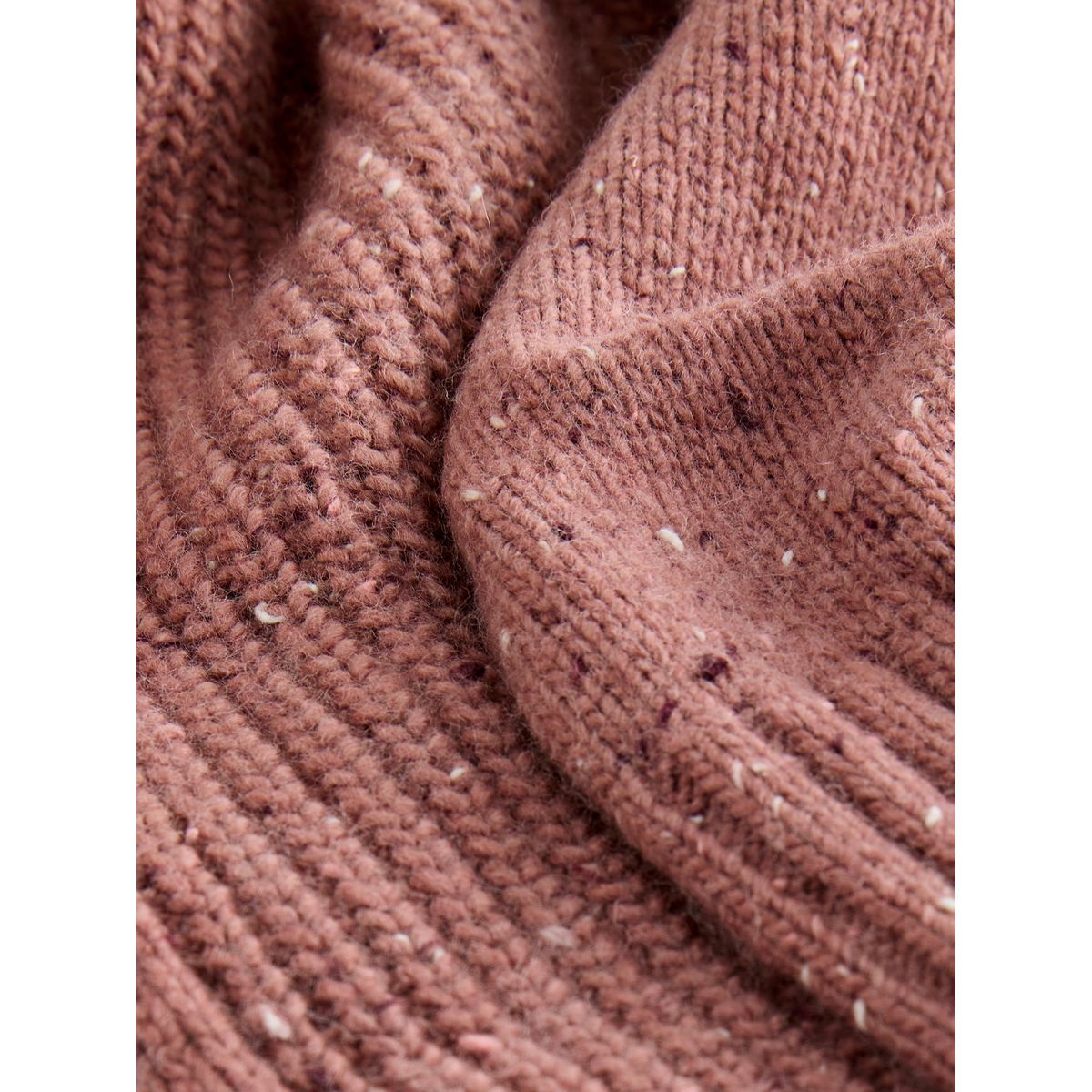 Pull long col v en mélange de laine et coton blush rose neppy, NEXT