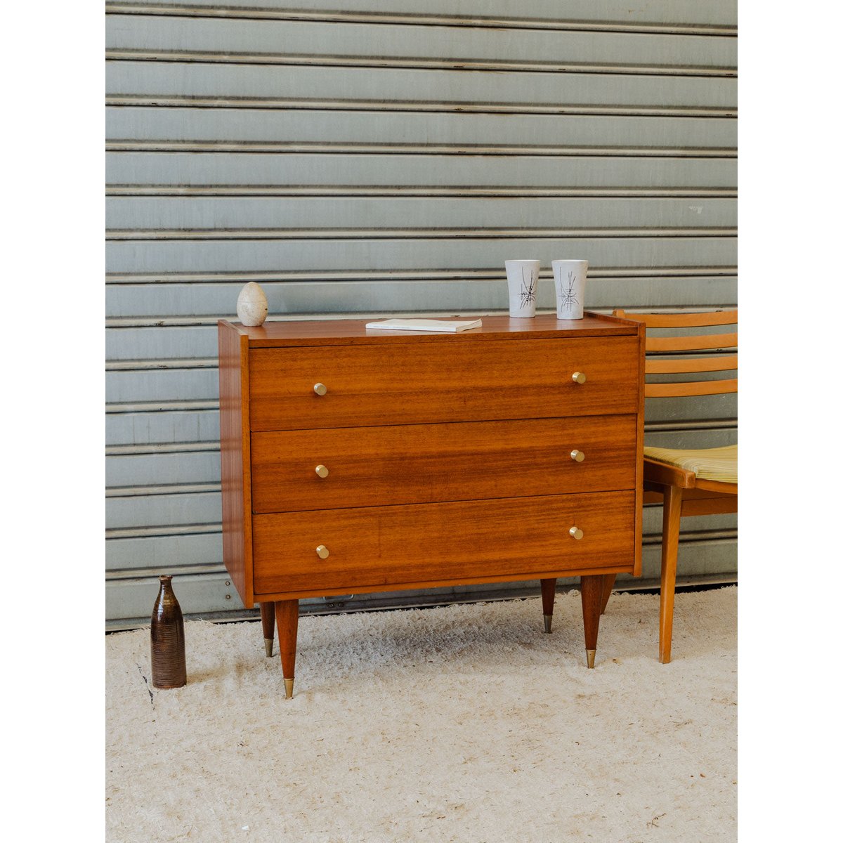 Commode en bois Olga N°1126 - Bon état bois foncé, DEBONGOUT