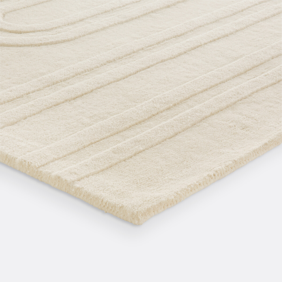 Ary Graphic Textured 100% Wool Rug ecru , LA REDOUTE INTERIEURS