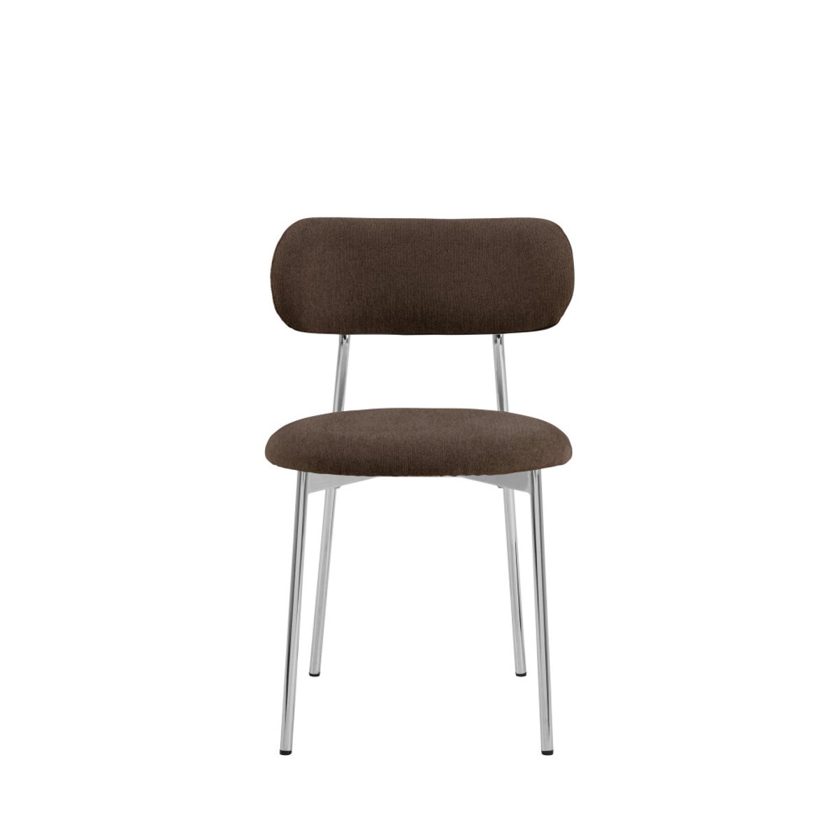 Lot de 2 chaises en tissu pieds chrome- ELLI marron, DRAWER